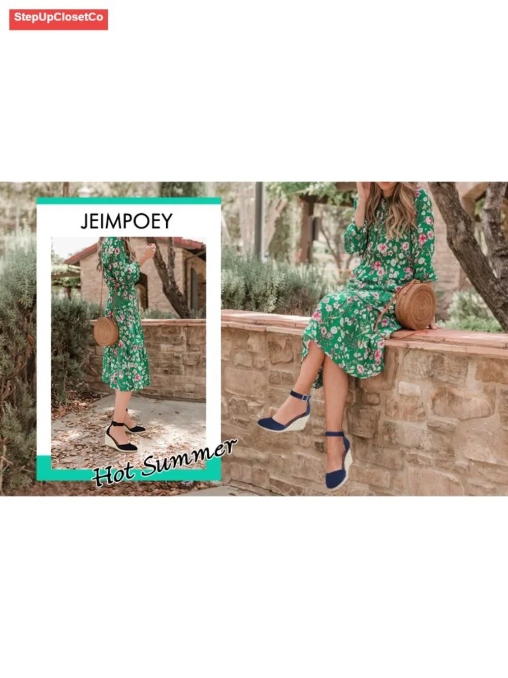 Women's Closed Toe Espadrille Wedge Sandals with Ankle Strap